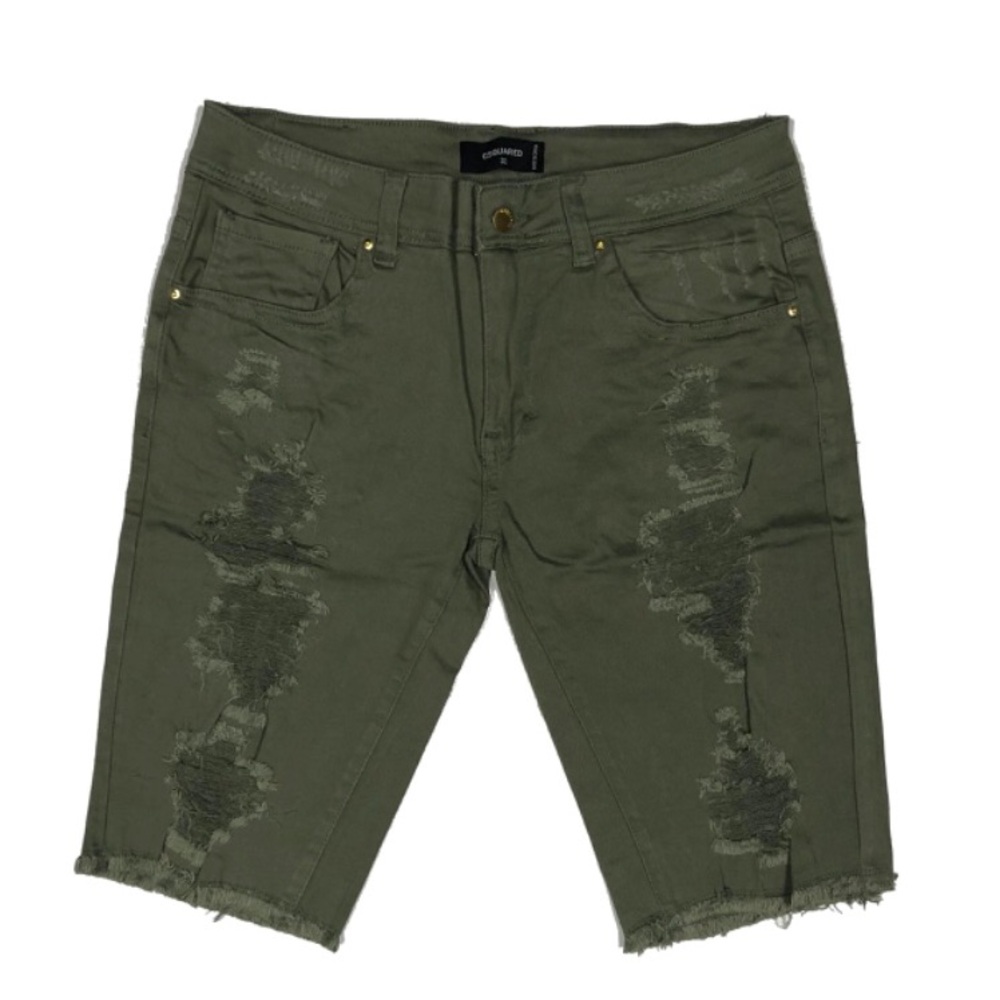 Genuine G-Squared Distressed Denim Short

Color: Olive

Style# SQ342-OLV
